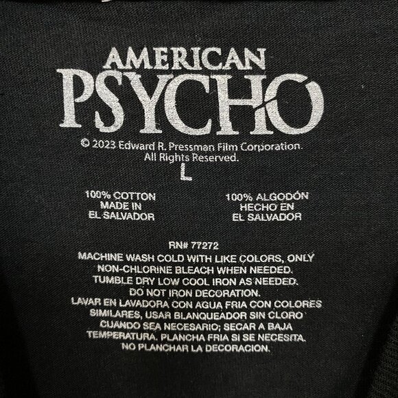 American Psycho Trio Horror Movie T-Shirt Size Large - Picture 4 of 4